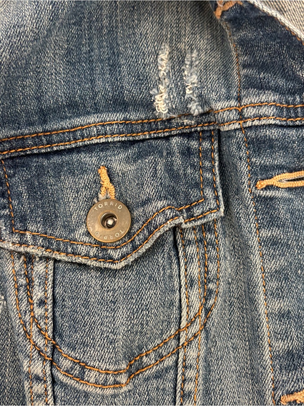 torrid distressed denim jacket - Picture 5 of 7